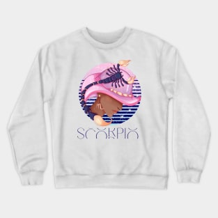 Scorpio Zodiac Sign | Circle Beautiful Girl Crewneck Sweatshirt